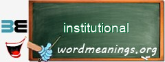 WordMeaning blackboard for institutional